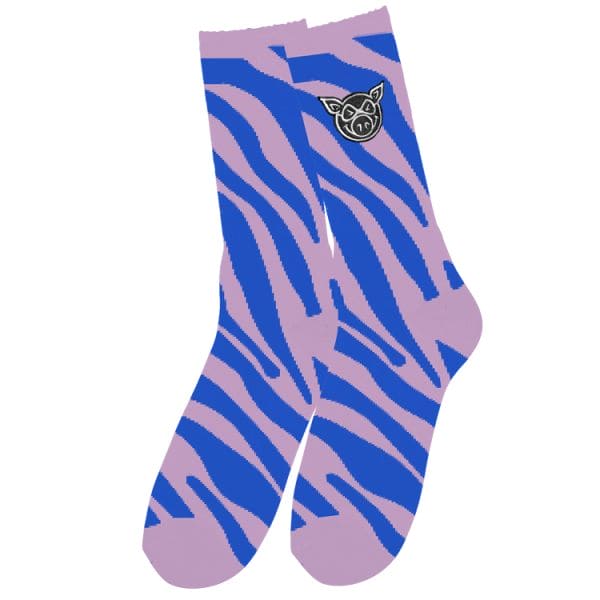 Socks Pig Wheels Socks Zebra Purple Pig Wheels The Groove Skate Shop