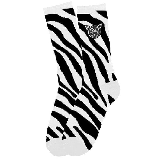 Socks Pig Wheels Socks Zebra White Black Pig Wheels The Groove Skate Shop