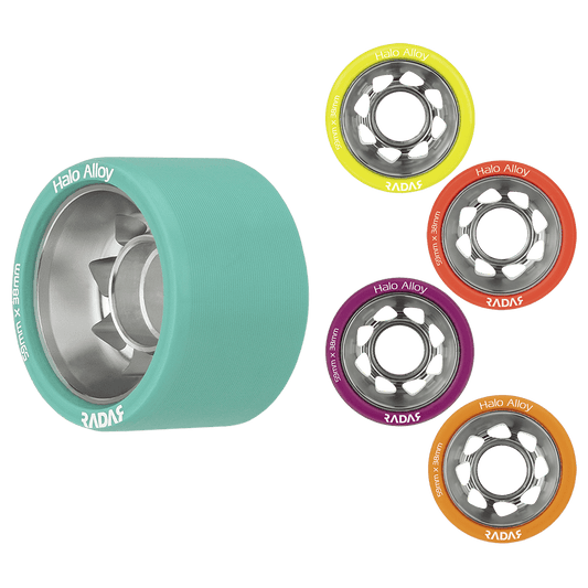 Roller Skate Wheels Radar Halo Alloy Wheels (4-Pack) Riedell The Groove Skate Shop